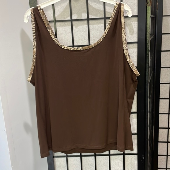 Cydney Mar Brown Tank Top with Trim, NWOT  SZ  XL - Picture 3 of 5